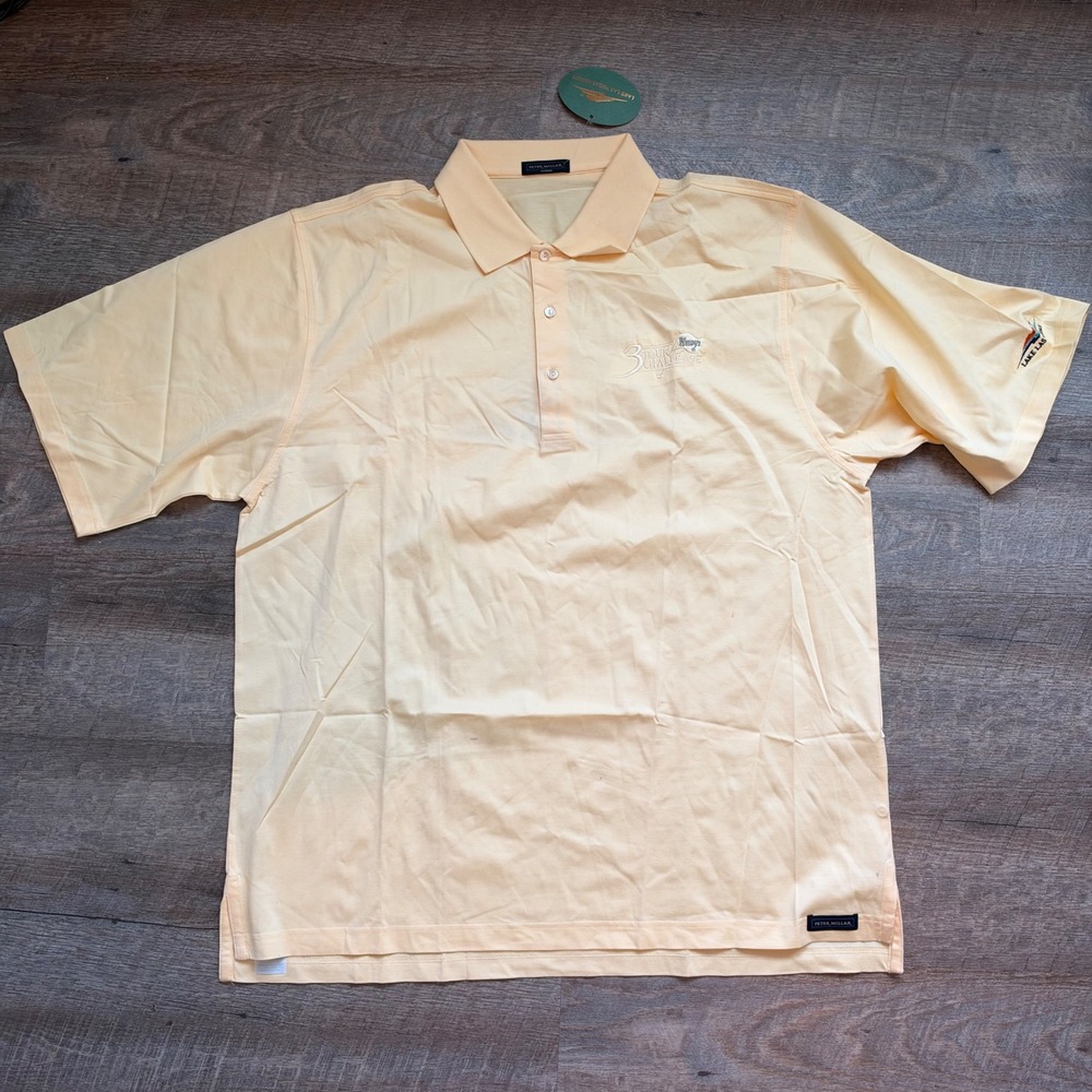 Peter Millar Lake Las Vegas Resort Golf Polo Shirt XL Yellow Embroidered NEW
